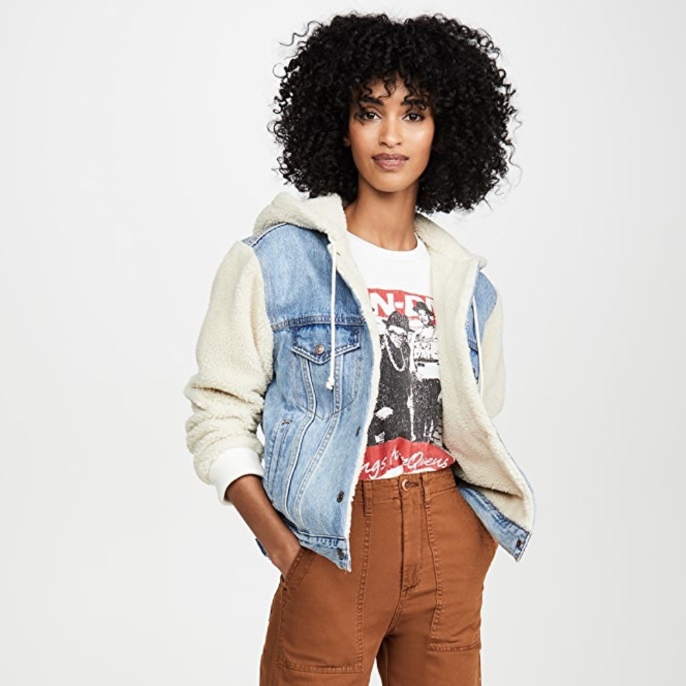 Levi's Ex Boyfriend Sherpa Sleeve Denim Jacket